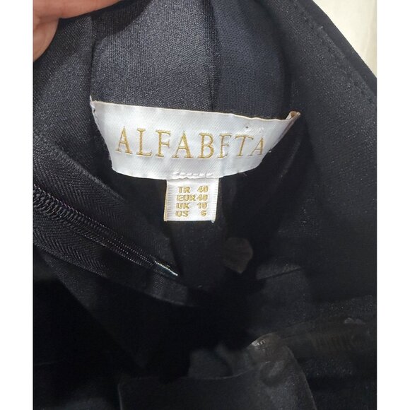 Alfabeta One-Shoulder Crepe Gown with Embellished Neckline Size 6 Retails $1,150 - Picture 7 of 7